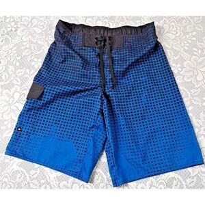 Tony Hawk Swim Trunks Men's M Board Blue Black All-over Print Side Pocket Liner